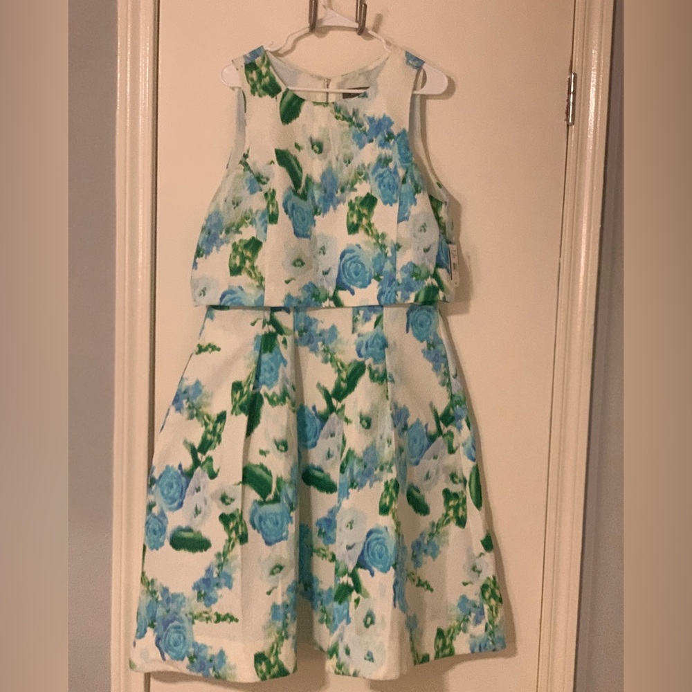NWT Floral Jaquard Fit&Flare Midi Dress with Pockets | Winter vcay dress |Sz 16 - Picture 9 of 10